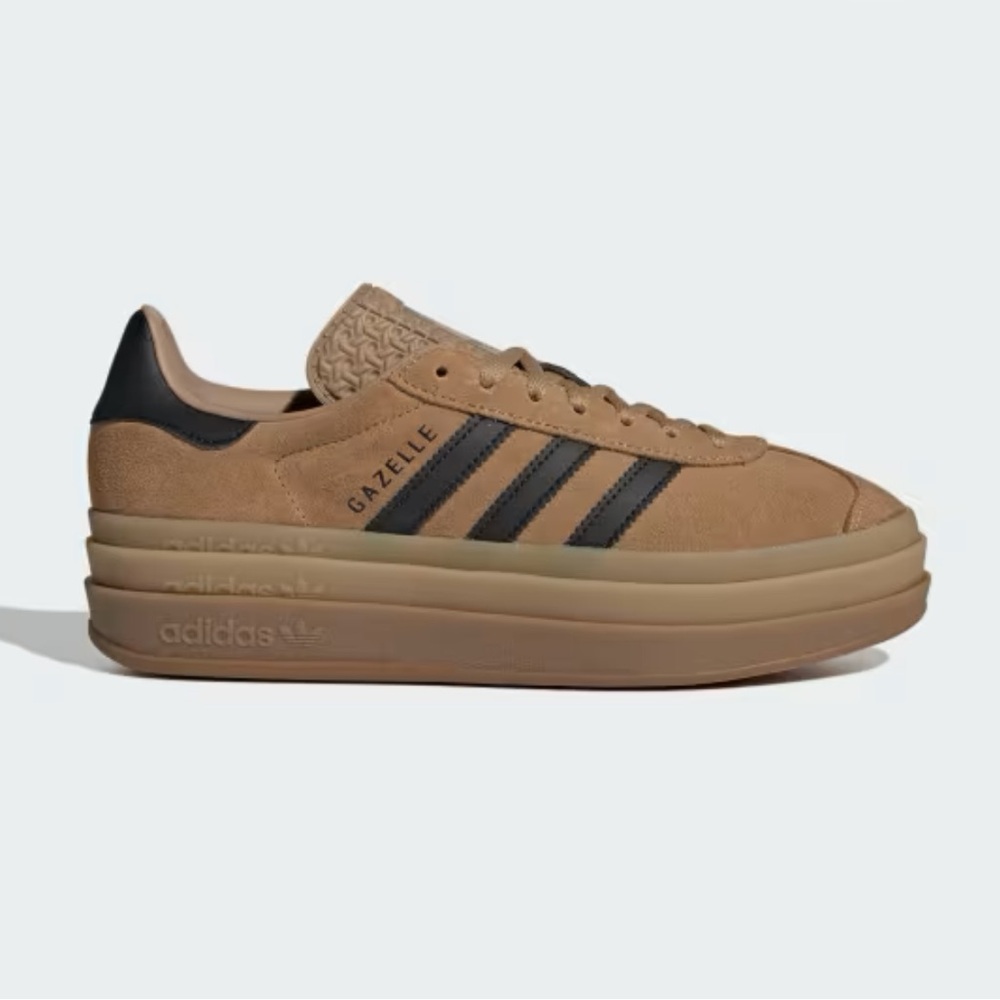 Adidas Women’s Gazelle Bold Sneakers - Tan and Black